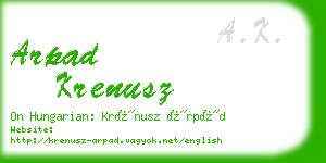 arpad krenusz business card